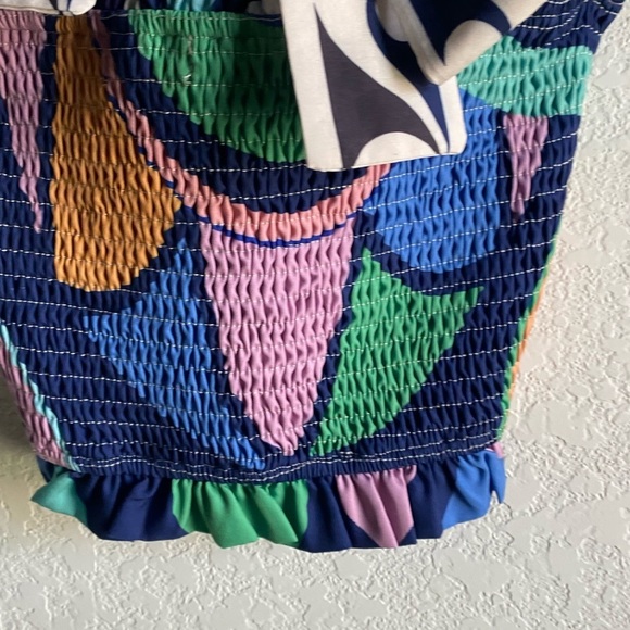 Her Bottari Emily Smocked Ruffle Bandeau Halter Tropical Coquette Y2K Top Size M - Picture 16 of 16